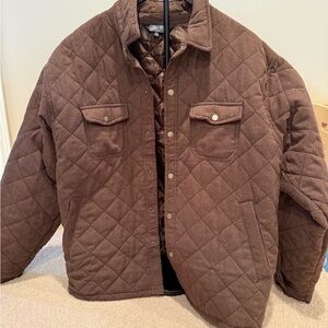 Men's Quilted Brown Shirt Jacket